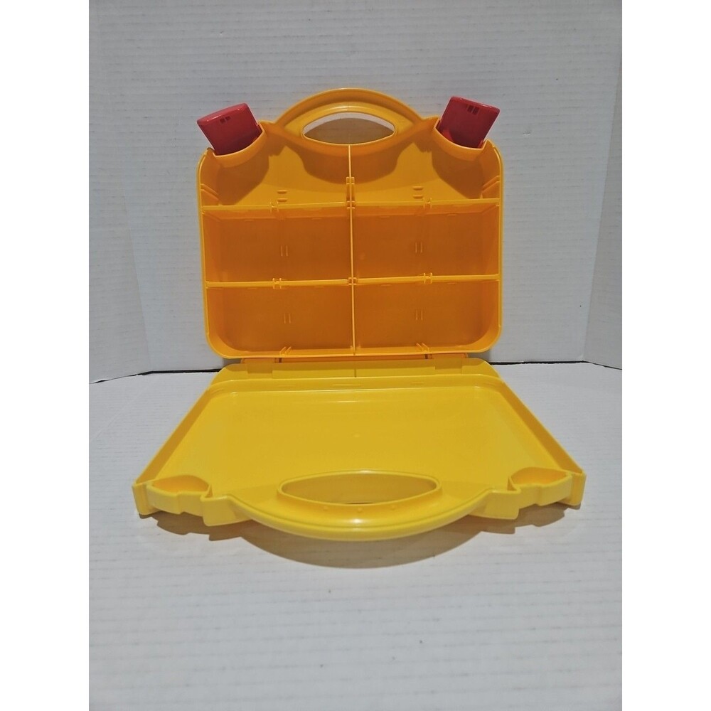LEGO Yellow & Orange Plastic Carrying Case Storage Box With Dividers